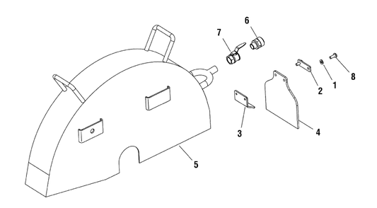 Blade Cover Group (80003277) Diagram and Parts List for EX20-S 866057 Briggs and Stratton Concrete Saw